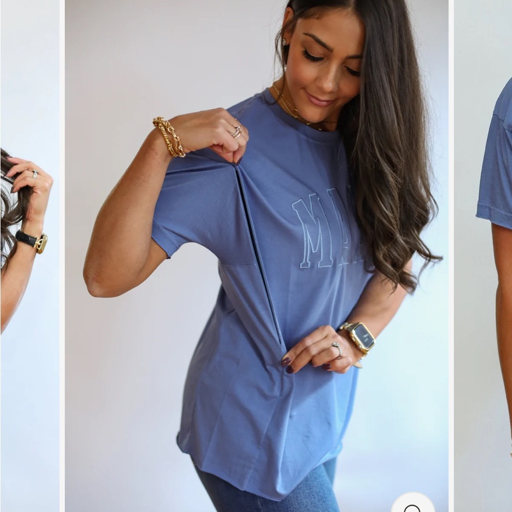 NWT MOVEMAMA Side Zip Nursing Tee - Picture 2 of 5